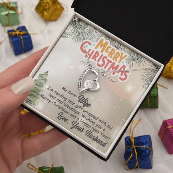 Personalized To My Wife Forever Love Necklace From Husband- Merry Christmas gift wrapped with my love #e201 - Image 5