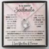 Soulmate Necklace Gift For Wife Girlfriend Valentine's Day Birthday Anniversary Christmas Presnet Love Quote Message Card Forever Love Pendant Jewelry Gifts For Her