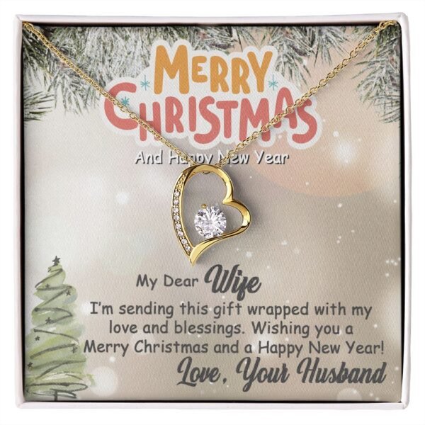 Personalized To My Wife Forever Love Necklace From Husband- Merry Christmas gift wrapped with my love #e201 - Image 7