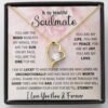 Soulmate Necklace Gift For Wife Girlfriend Valentine's Day Birthday Anniversary Christmas Presnet Love Quote Message Card Forever Love Pendant Jewelry Gifts For Her