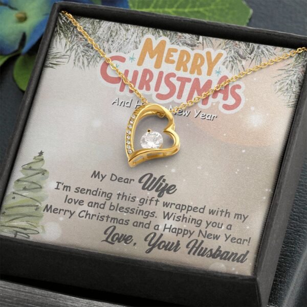 Personalized To My Wife Forever Love Necklace From Husband- Merry Christmas gift wrapped with my love #e201 - Image 8