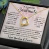Soulmate Necklace Gift For Wife Girlfriend Valentine's Day Birthday Anniversary Christmas Presnet Love Quote Message Card Forever Love Pendant Jewelry Gifts For Her