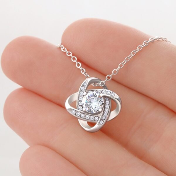To My Wife Anniversary Birthday Necklace - Choose loving you -  Love Knot Necklace #e04 - Image 2