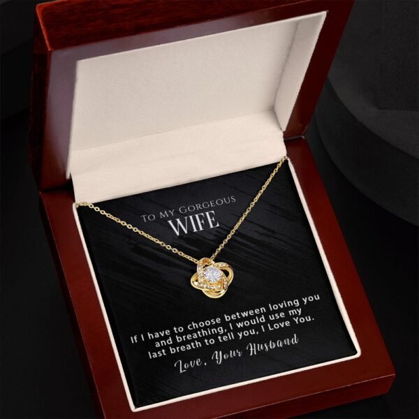 To My Wife Anniversary Birthday Necklace - Choose loving you -  Love Knot Necklace #e04 - Image 6