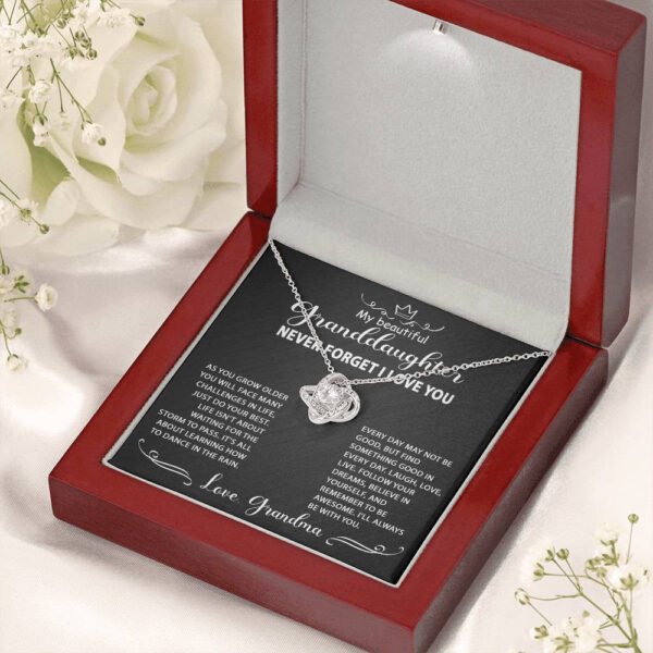 Gifts for Granddaughter: Personalized To My Granddaughter Love Knot Necklace Jewelry Gift For Her Birthday, Graduation, Wedding, Christmas Present From Grandparents. Matched with a thoughtful message card. Make your granddaughter extra special now.